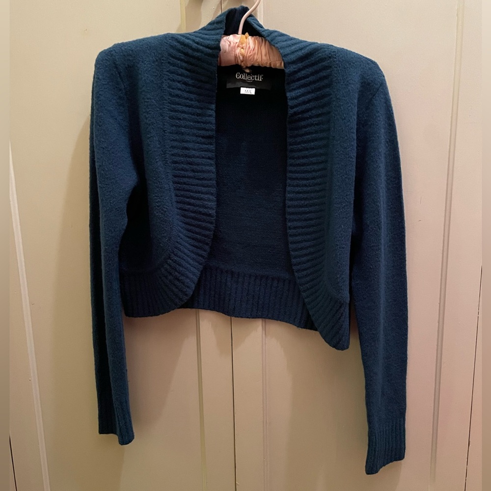 Collectif fuzzy teal bolero